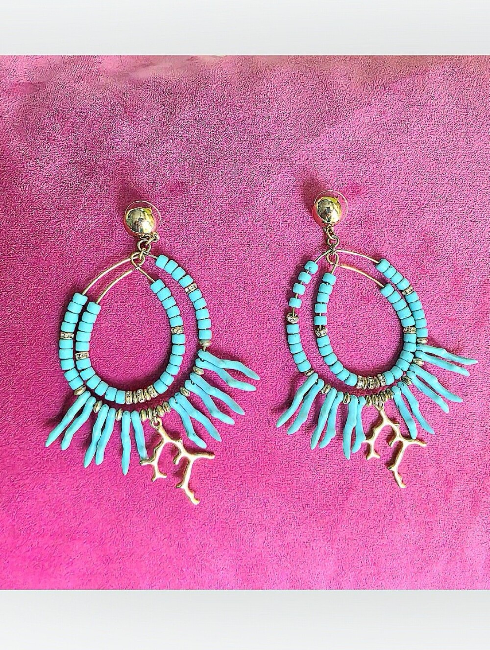 LILLY PULITZER Light Aqua Island Calypso Beaded Earrings
